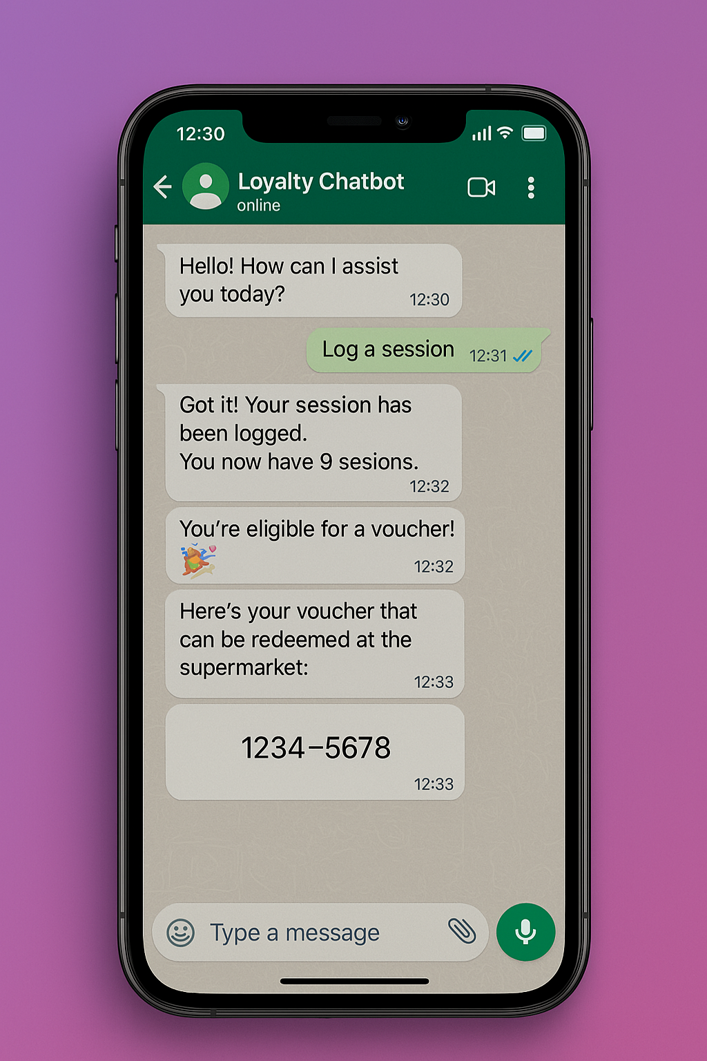 WhatsApp Chatbot Mockup